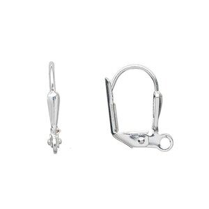 10 Silver Plated Leverback Minimalist Shield Earring Findings Ear Hooks Earwires